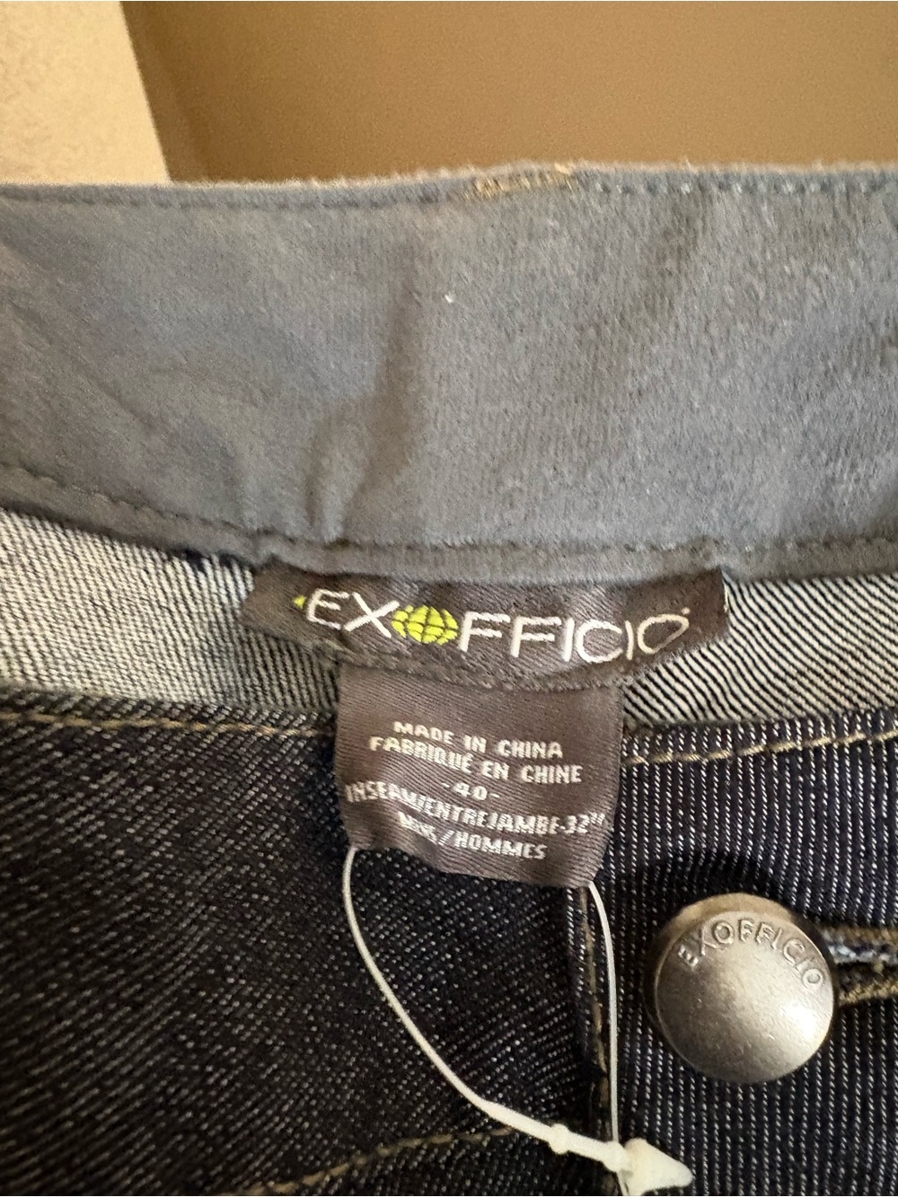 NWT ExOfficio Men's Cordova Insect Shield Jeans Dark Blue 40x32 Outdoor Hunting - Picture 5 of 5